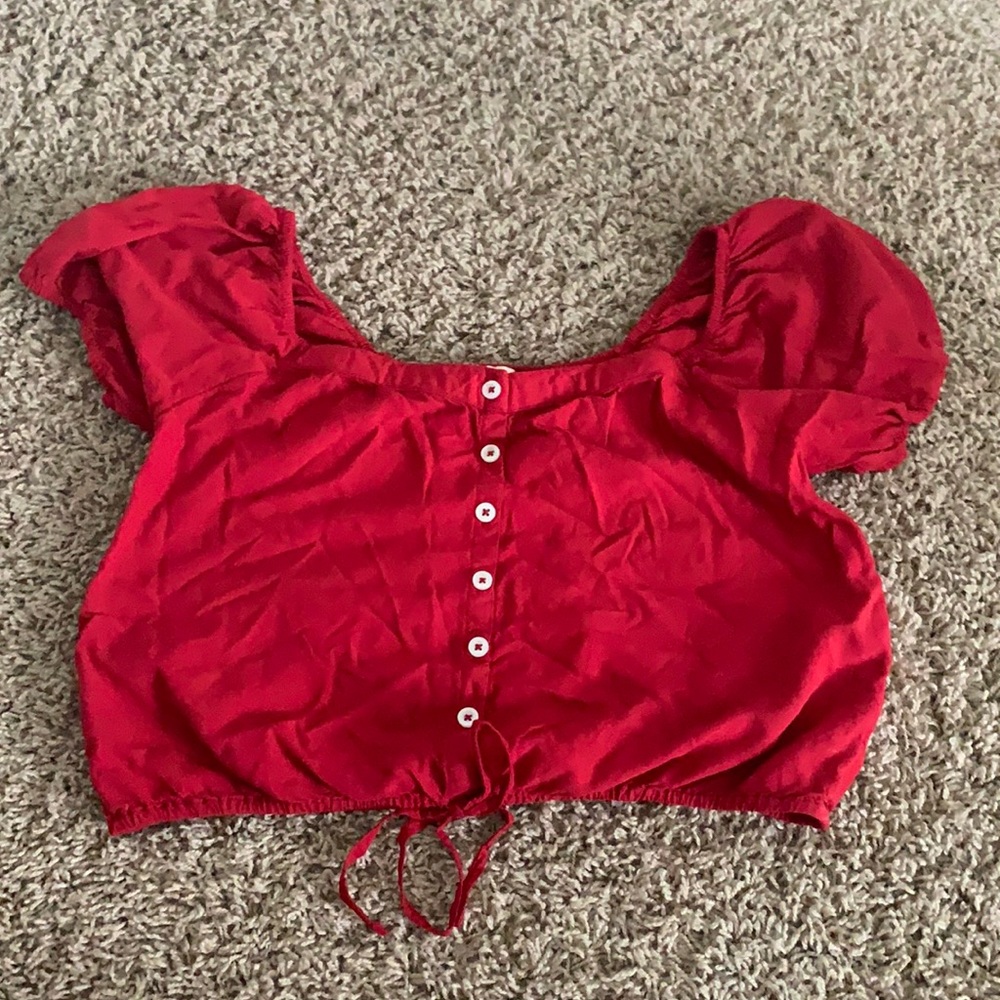 Red Hollister crop top